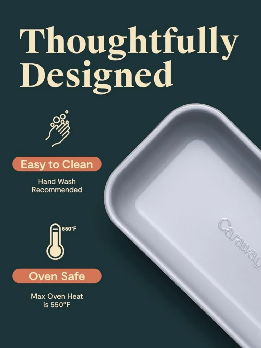 Non-Stick Ceramic 1 lb Loaf Pan | Bakeware for Easy Cooking & Cleanup
